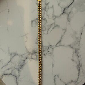 SOLD! 18K Yellow Gold Over Sterling Silver Cuban Link Bracelet, 8"